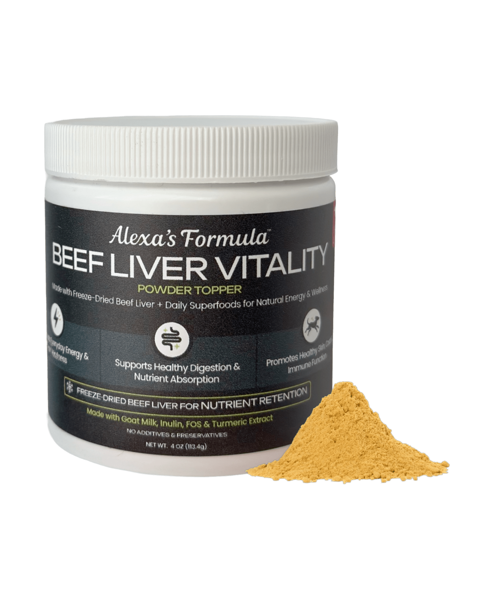 Beef Liver Vitality Powder Topper dog food topper by Alexa's Formula
