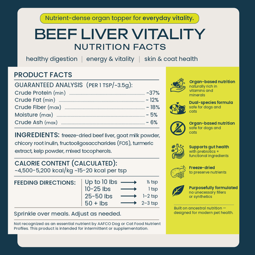 Beef Liver Vitality Powder Topper dog food topper by Alexa's Formula